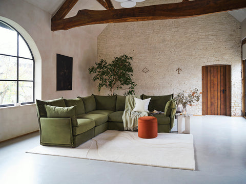 green modular sofa