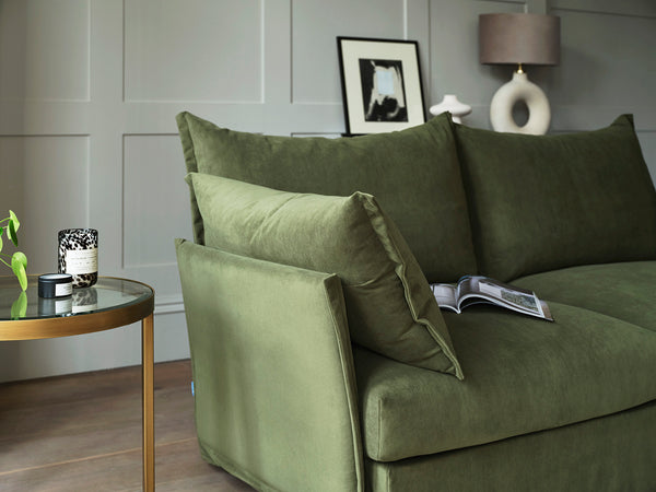 velvet green modular sofa