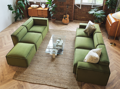 green modular sofa