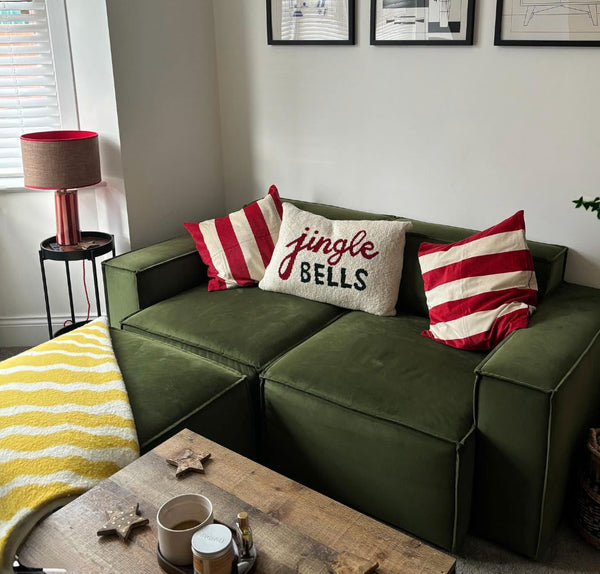 Sofa with Christmas cushions