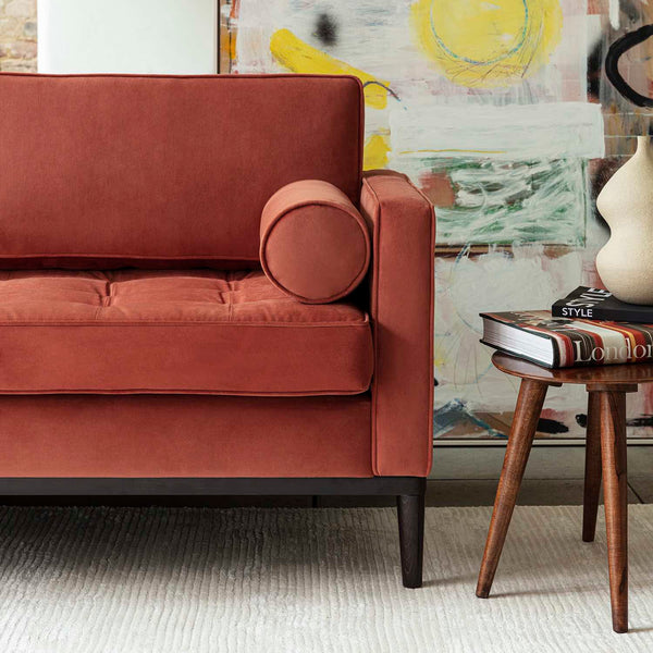red velvet sofa