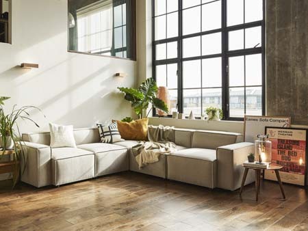linen grey modular sofa