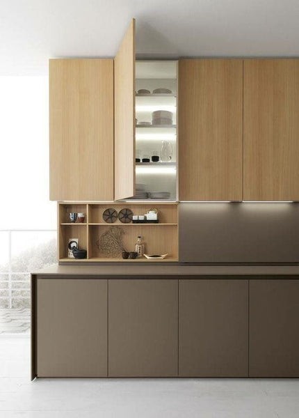 integrated cupboard lights in modern kitchen