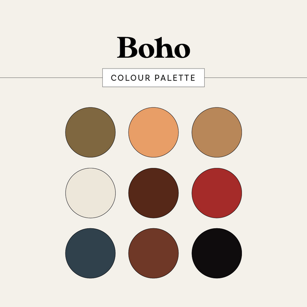 boho interior colour palette