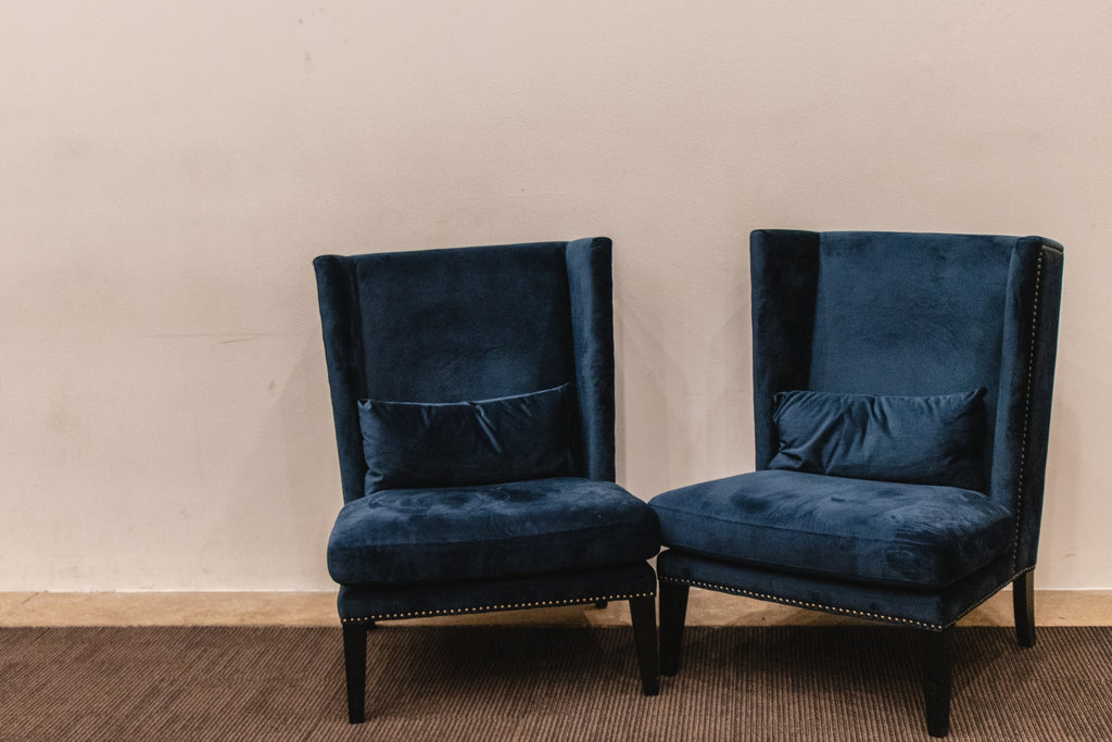 luxury blue velvet chairs