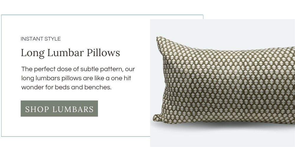 The perfect dose of subtle pattern, our long lumbars pillows are like a one hit wonder for beds and benches.