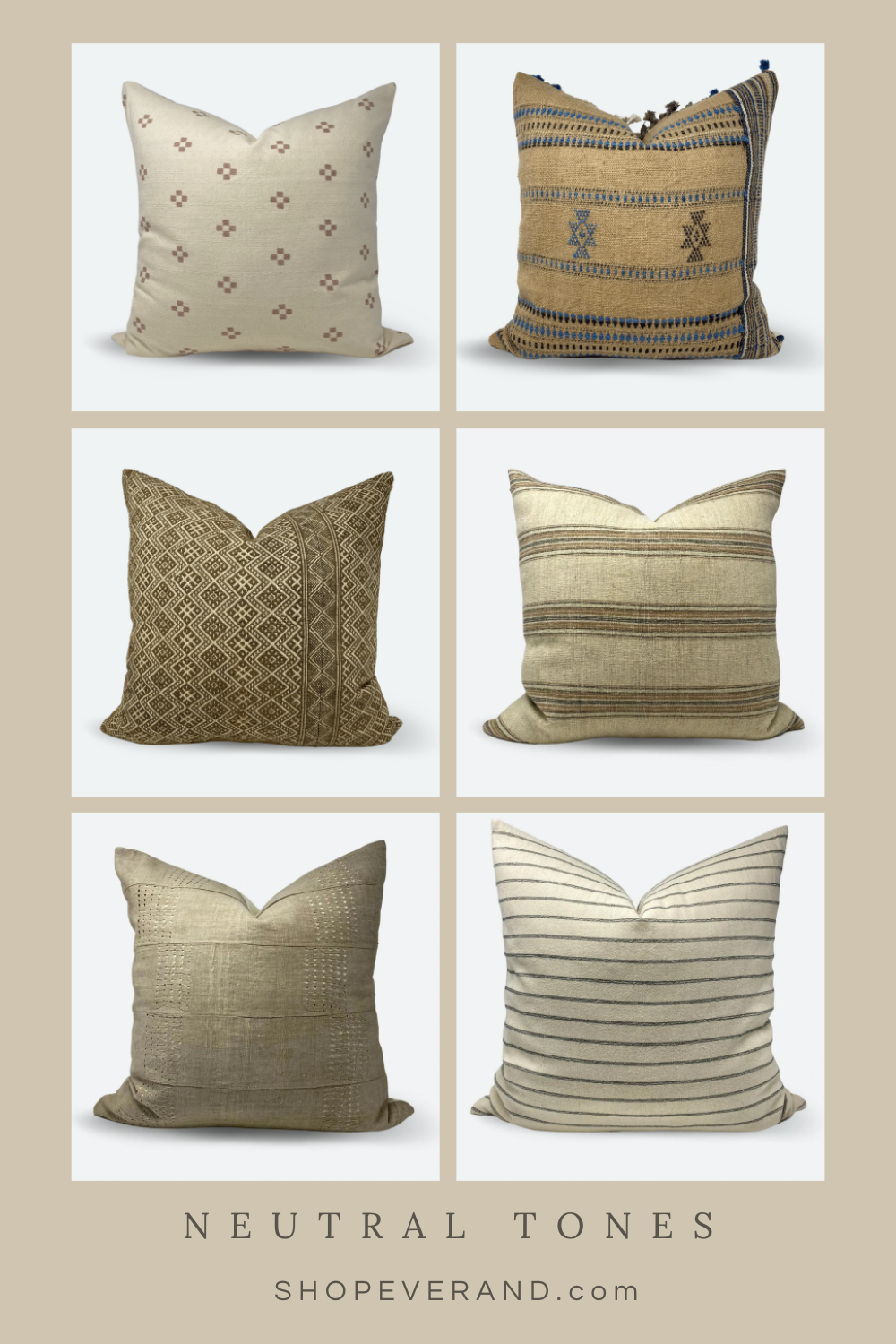 Everand neutral throw pillows for spring