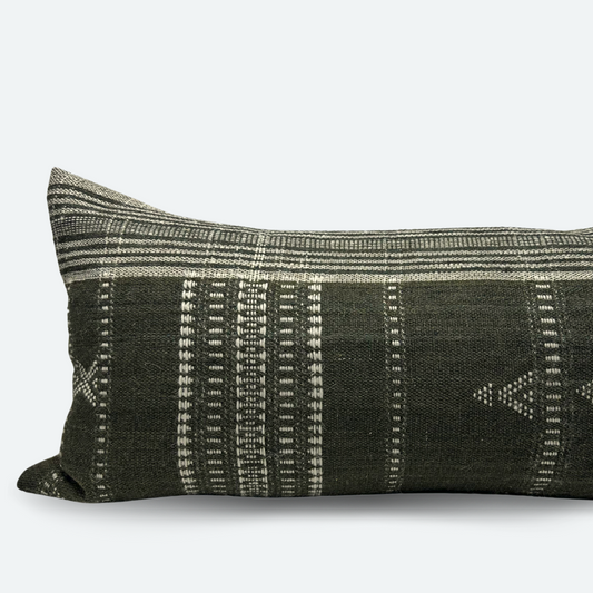 Large Lumbar Pillow Cover - Cocoa Vine Block Print – EVERAND