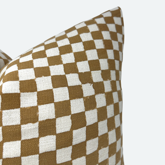 Custom Pillow Cover - Dusty Blue Checkered Block Print – EVERAND