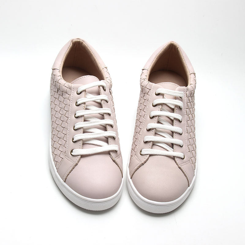Leather Woven Sneaker | Color 'Dusty Pink' | Women