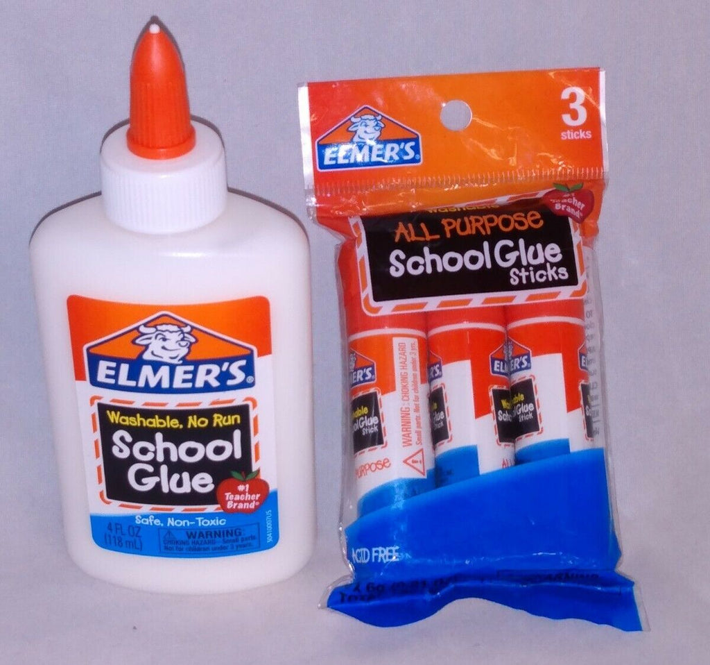 Elmer's Bundle 1 Washable Liquid School Glue & 3 Sticks All Purpose Glue 4.64 Oz