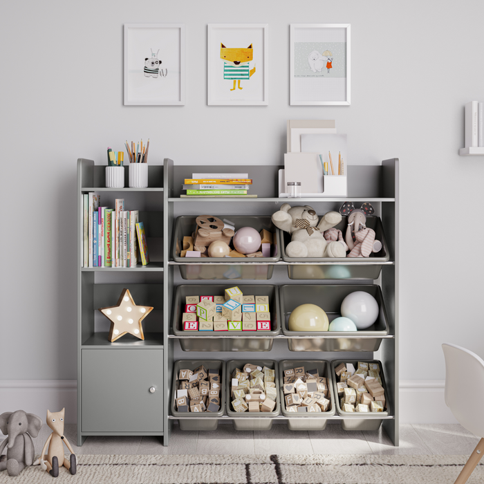 gray toy storage organizer