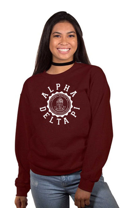 crest crew neck sweatshirt