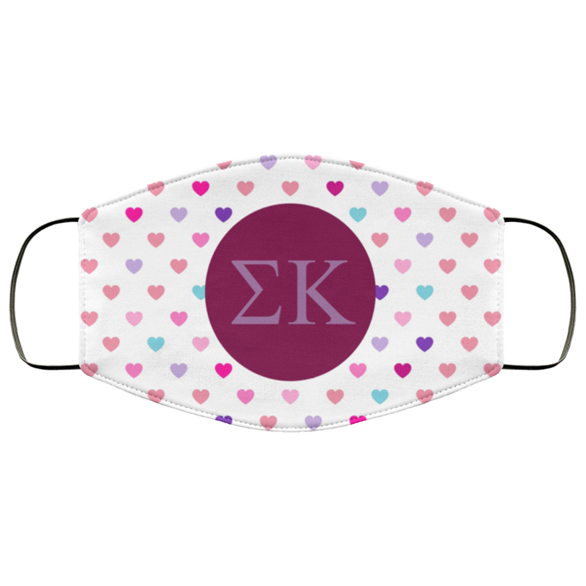 Sigma Kappa Hearts Face Mask — Greeku