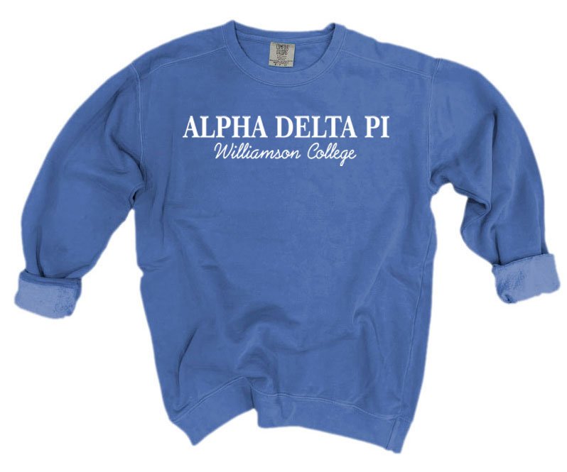 udtale nordøst usikre Alpha Delta Pi Comfort Colors Script Sorority Sweatshirt — GreekU