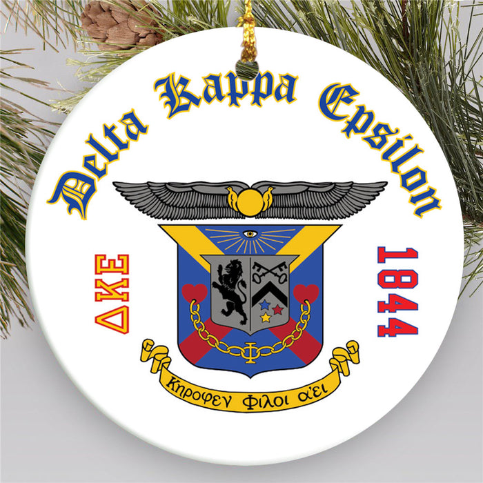 Delta Kappa Epsilon.jpg Round Crest Ornament