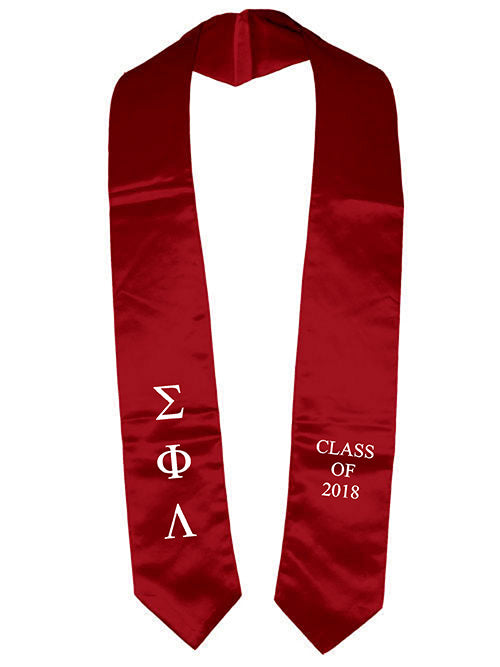 Classic Colors Embroidered Grad Stole — GreekU