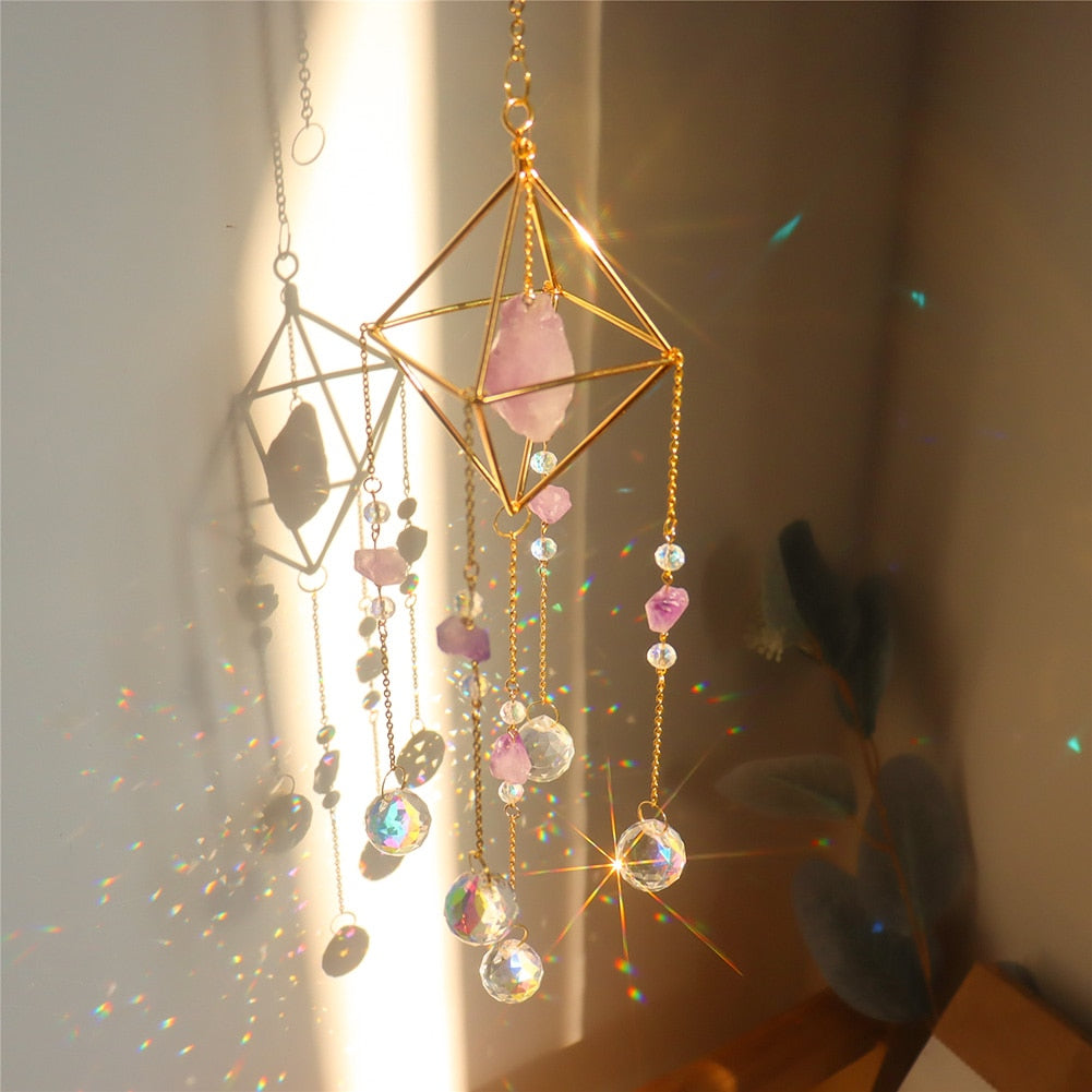Crystal Wind Chime Star Moon Sun Catchers Various Designs