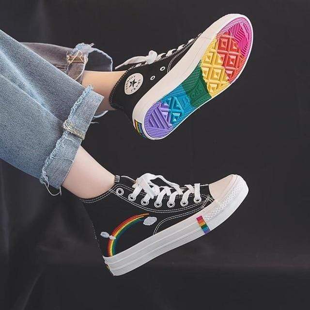 sneakers with rainbow