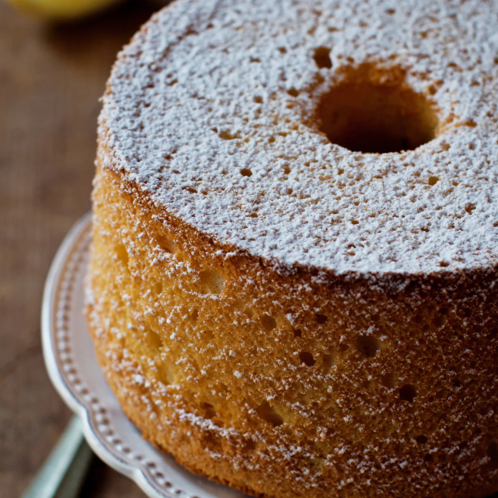 Closeup view of a Chiffon Cake.