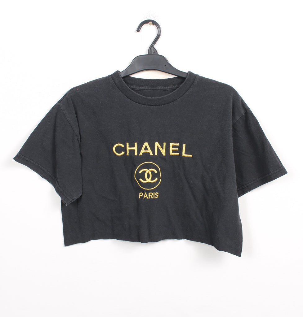 CROPPED BOOTLEG CHANEL TEE MATERIAL - CIRCA – Gone Tomorrow Vintage