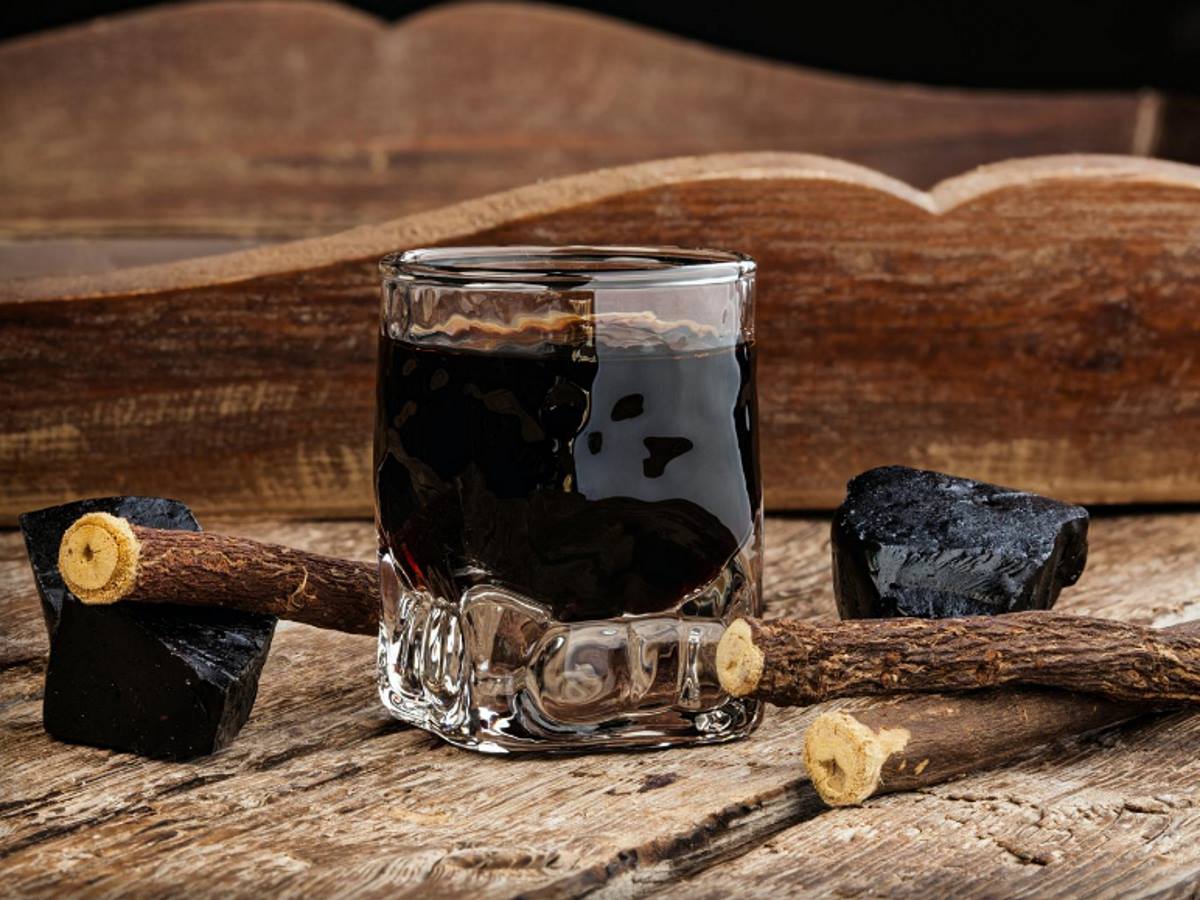 Homemade liquorice liqueur