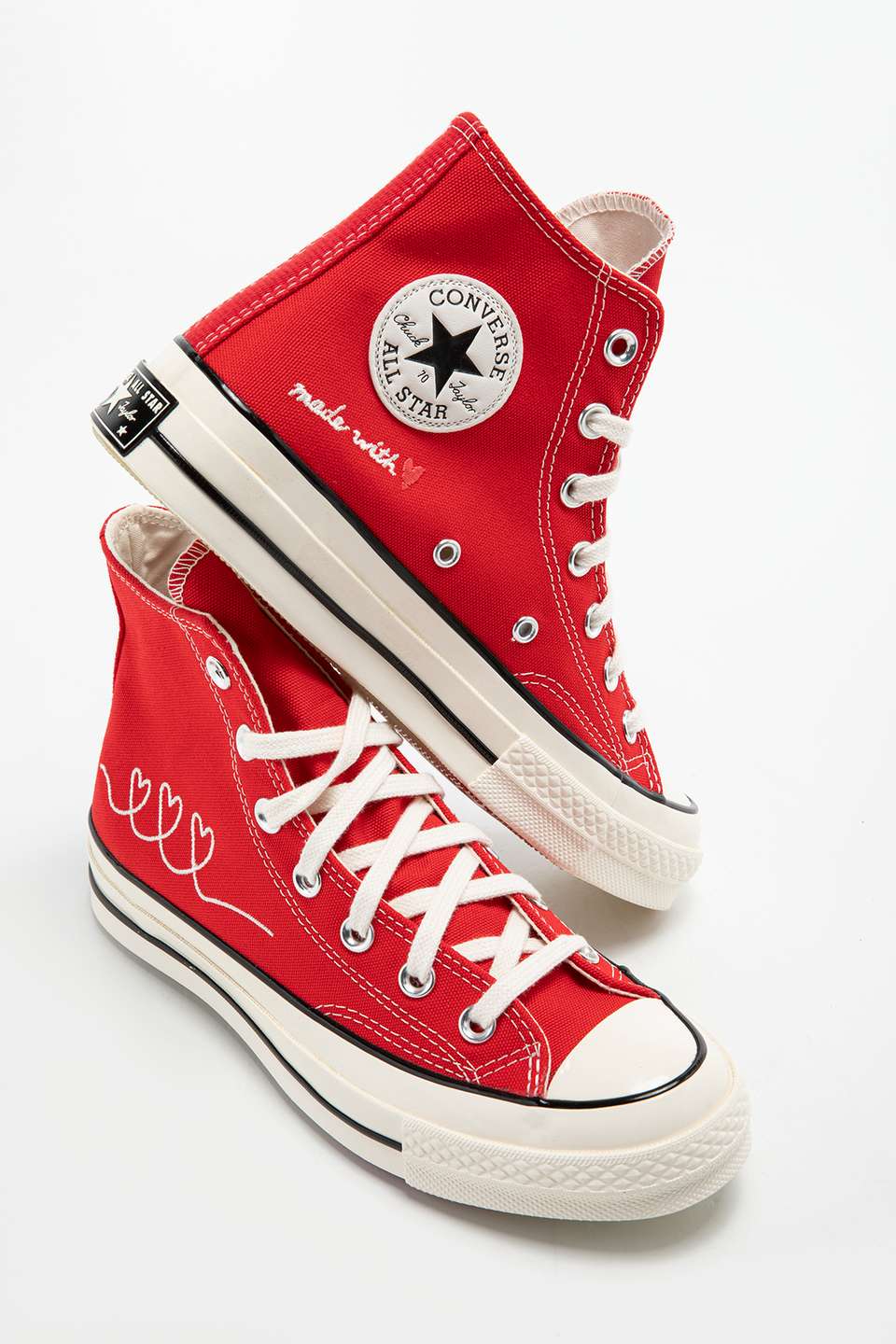 red chuck 70 high sneakers