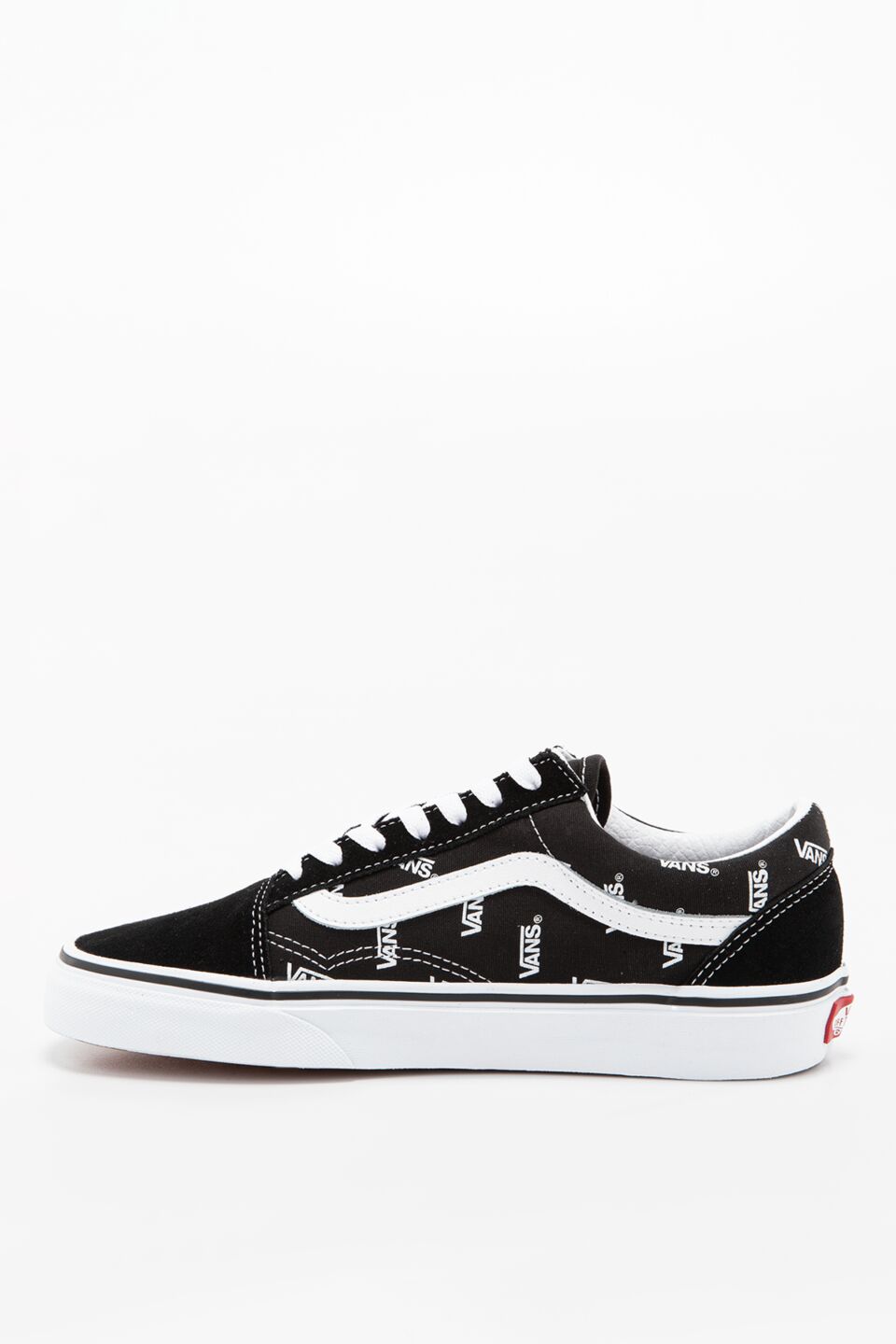 black vans with white writing