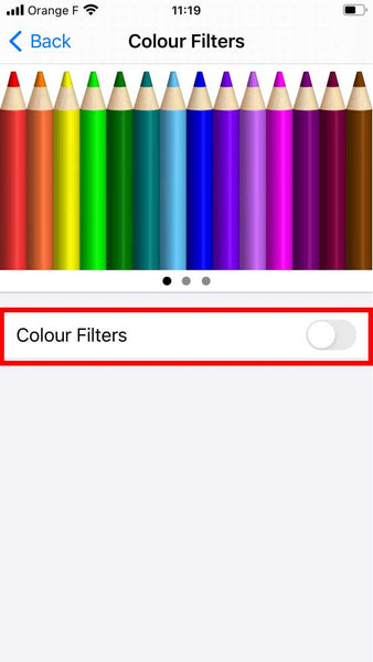Red color filter for iphone step 5