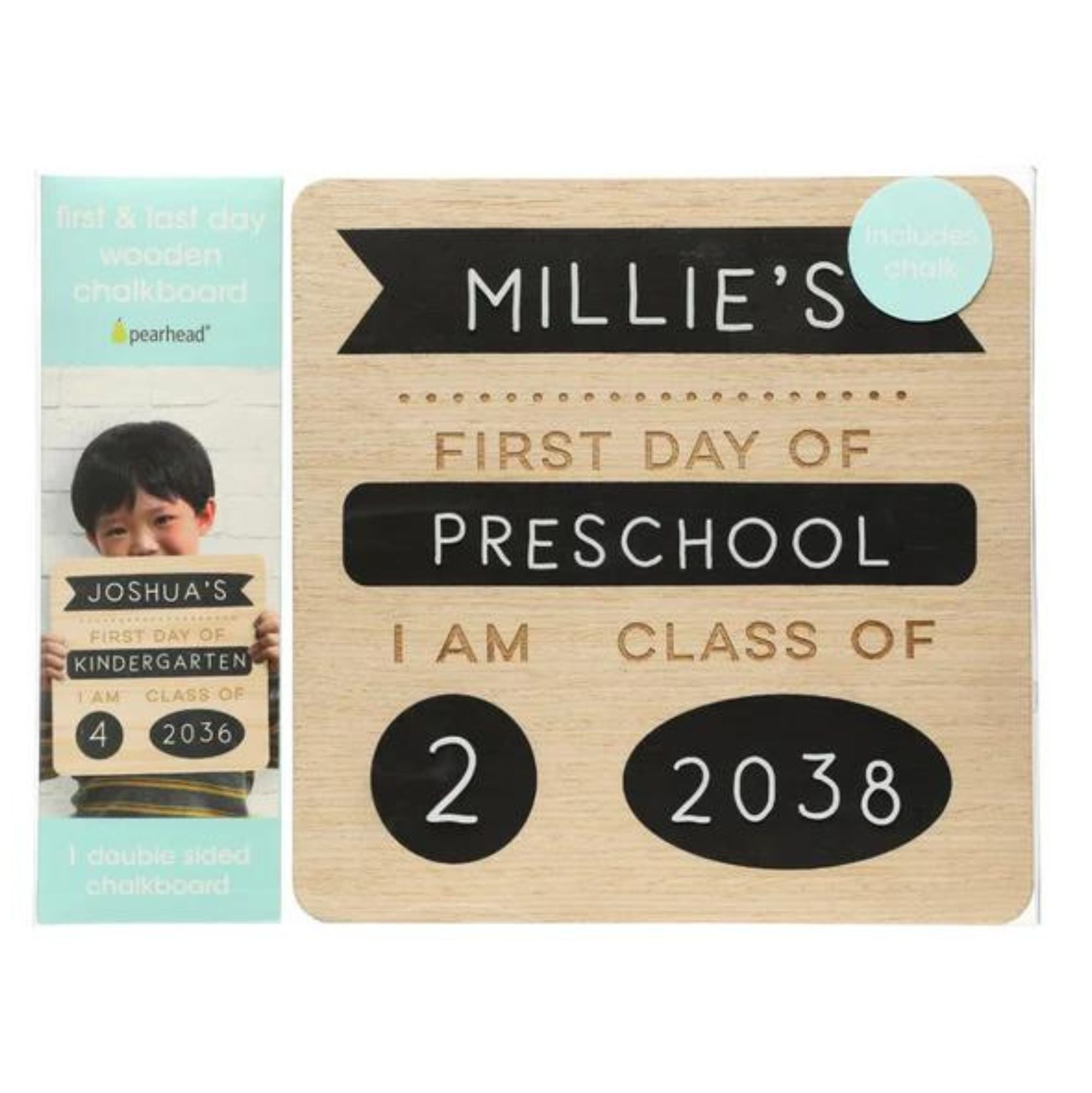 Pearhead Frst & Last Day Wooden Chalkboard