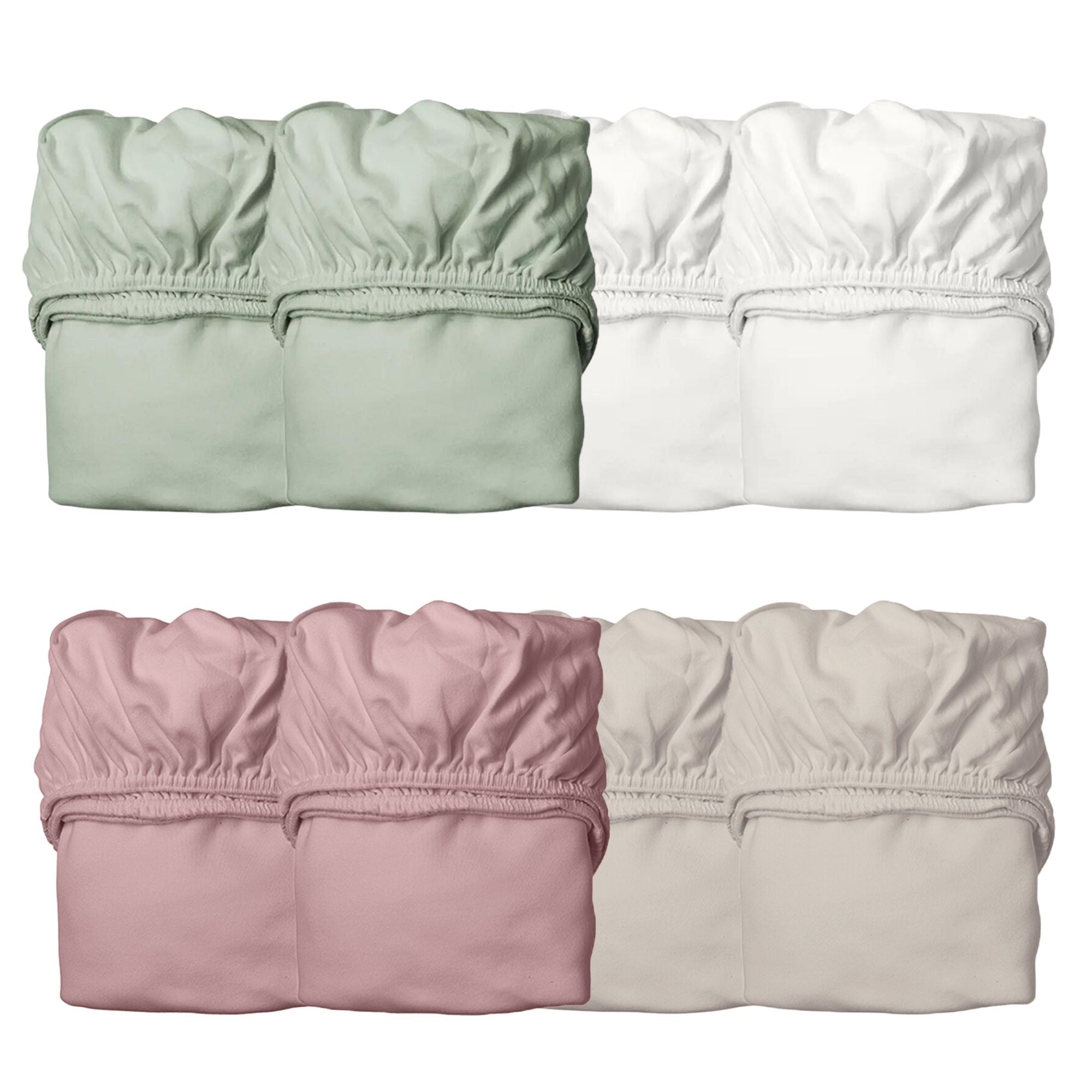 Leander Junior Bed Organic Fitted Sheet Snow Pack (2 Sheets)   140 X 70