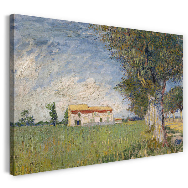 Leinwandbild Vincent van Gogh - Bauernhaus im Weizenfeld