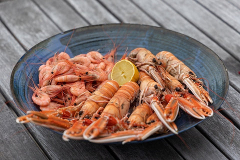 a plate of crayfish