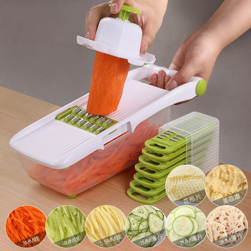 Mandoline Slicer Vegetable Cutter With 8 Stainless Steel - Cyberbrands.com