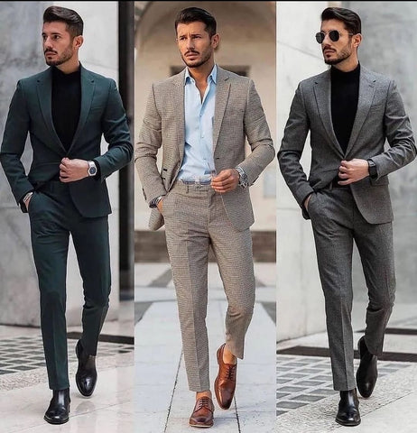 men dressed in slim fit suit