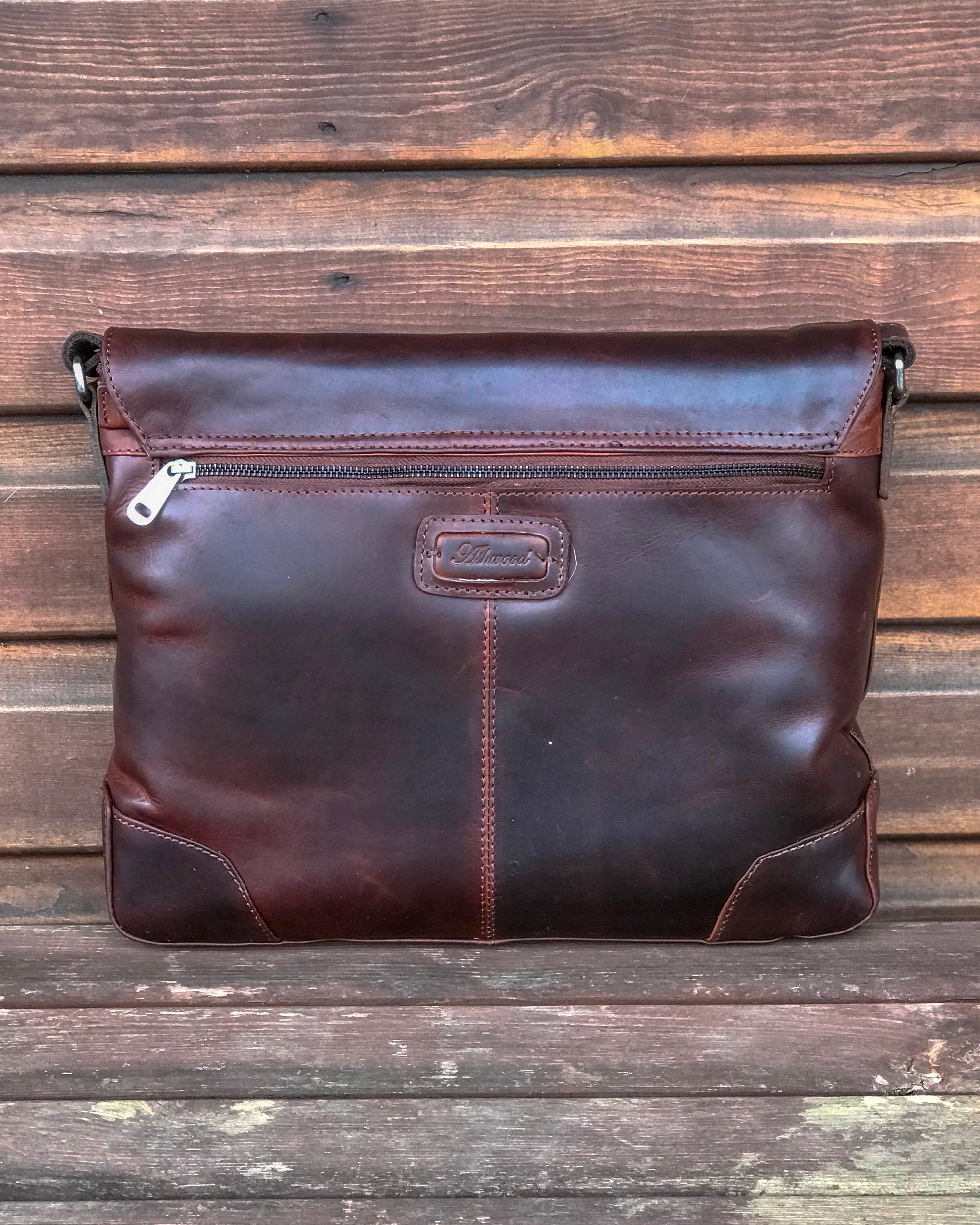 Ashwood Leather Pedro Messenger Bag - Tumble Brown - TDS Saddlers