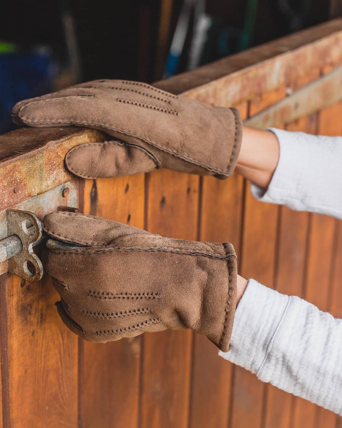 Men's Three-Point Leather Driving Gloves