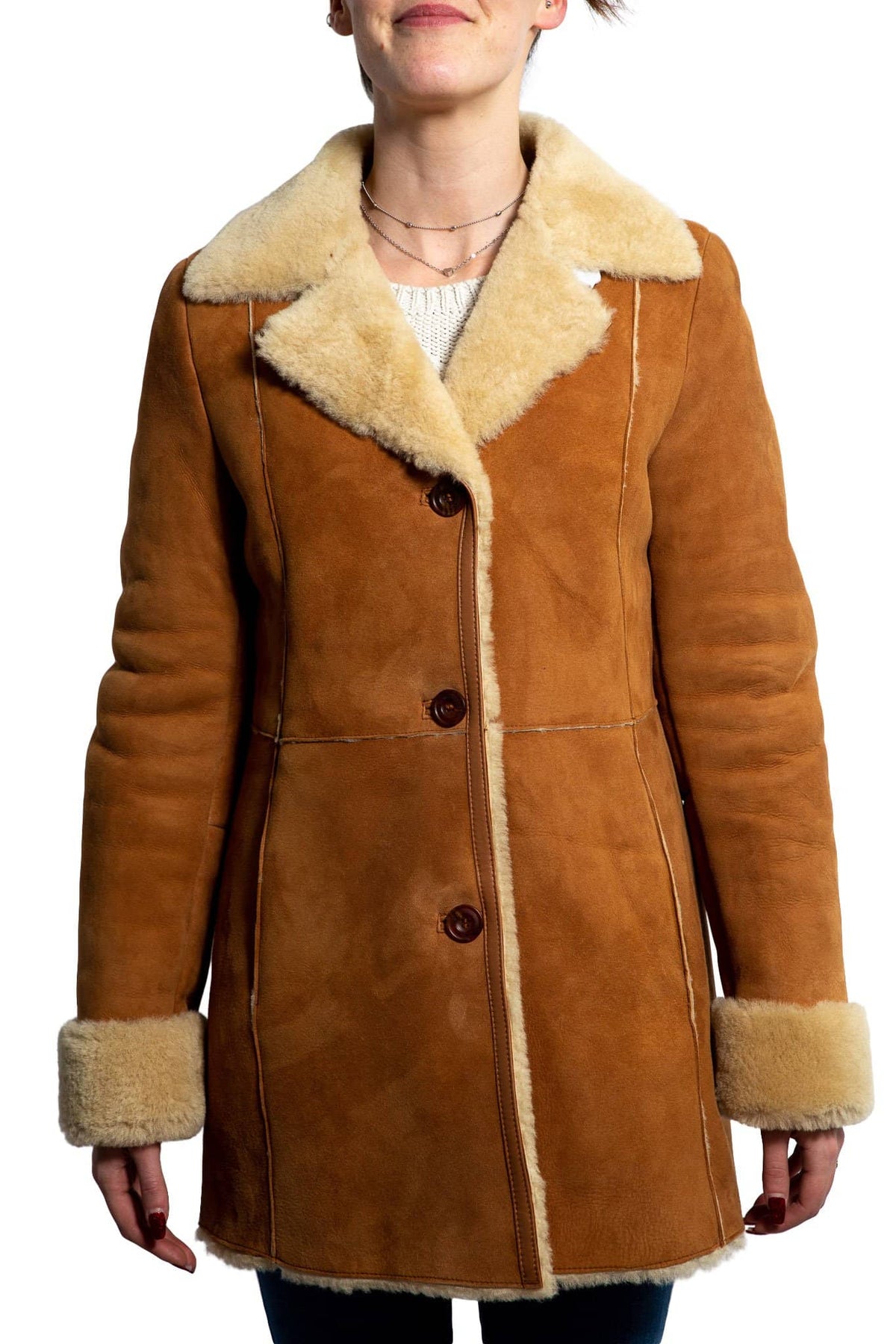 Womens Sheepskin Long Coat 709 100 Nordvek