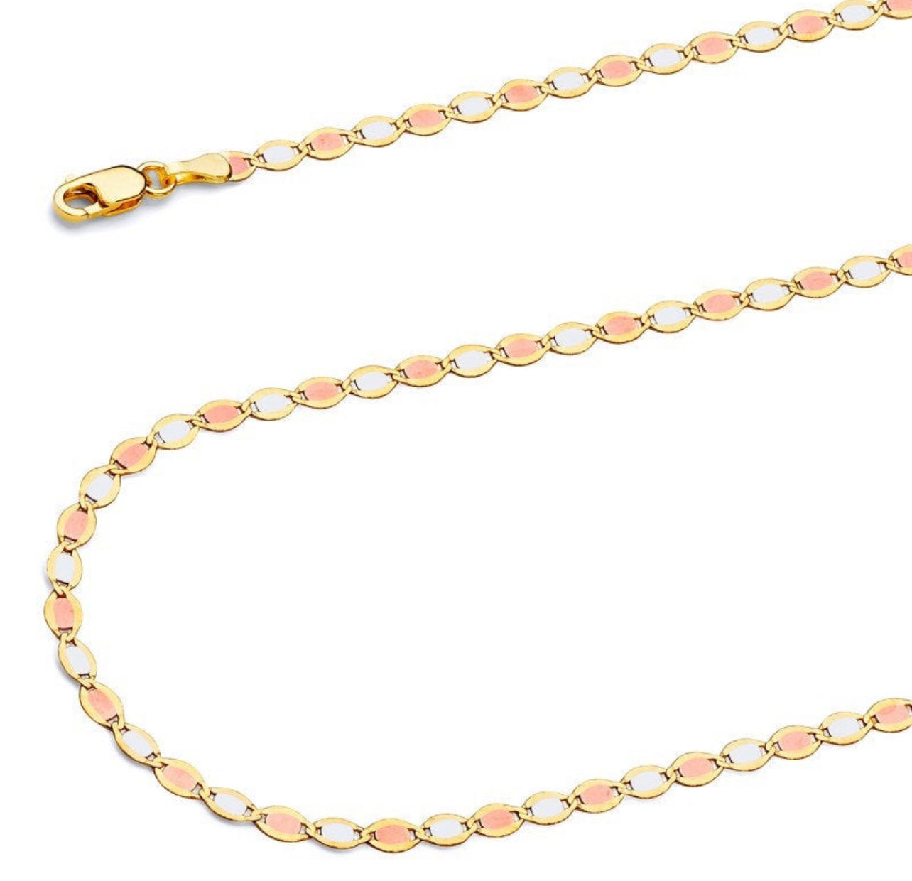 14k gold mirror chain link necklace