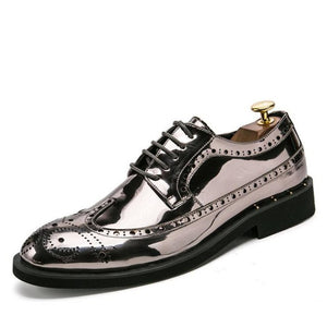 silver patent leather shoes