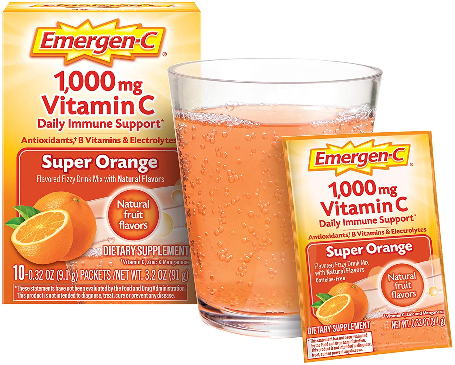 Emergen C Vitamin C 1000mg Powder Super Orange Flavor 10 Count Crazy Cazboy S