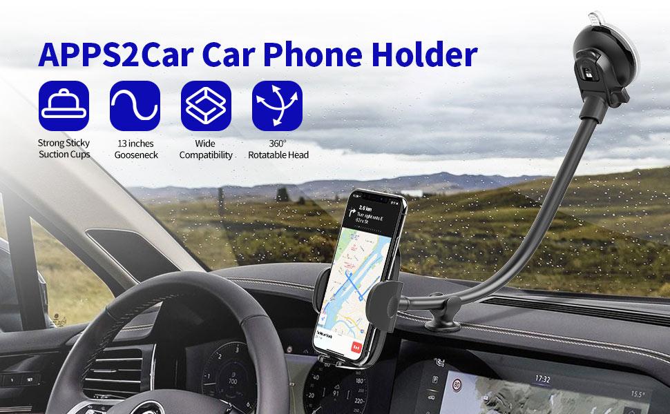 APPS2Car Flexible 8-inch Gooseneck Cradle Phone Holder for Car Truck –  APPS2Car Mount