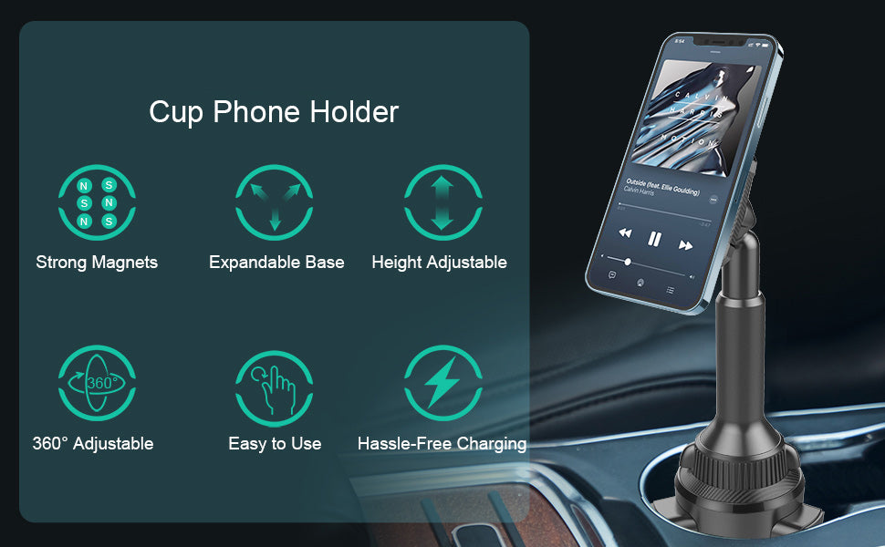 magnetic cup holder phone mount