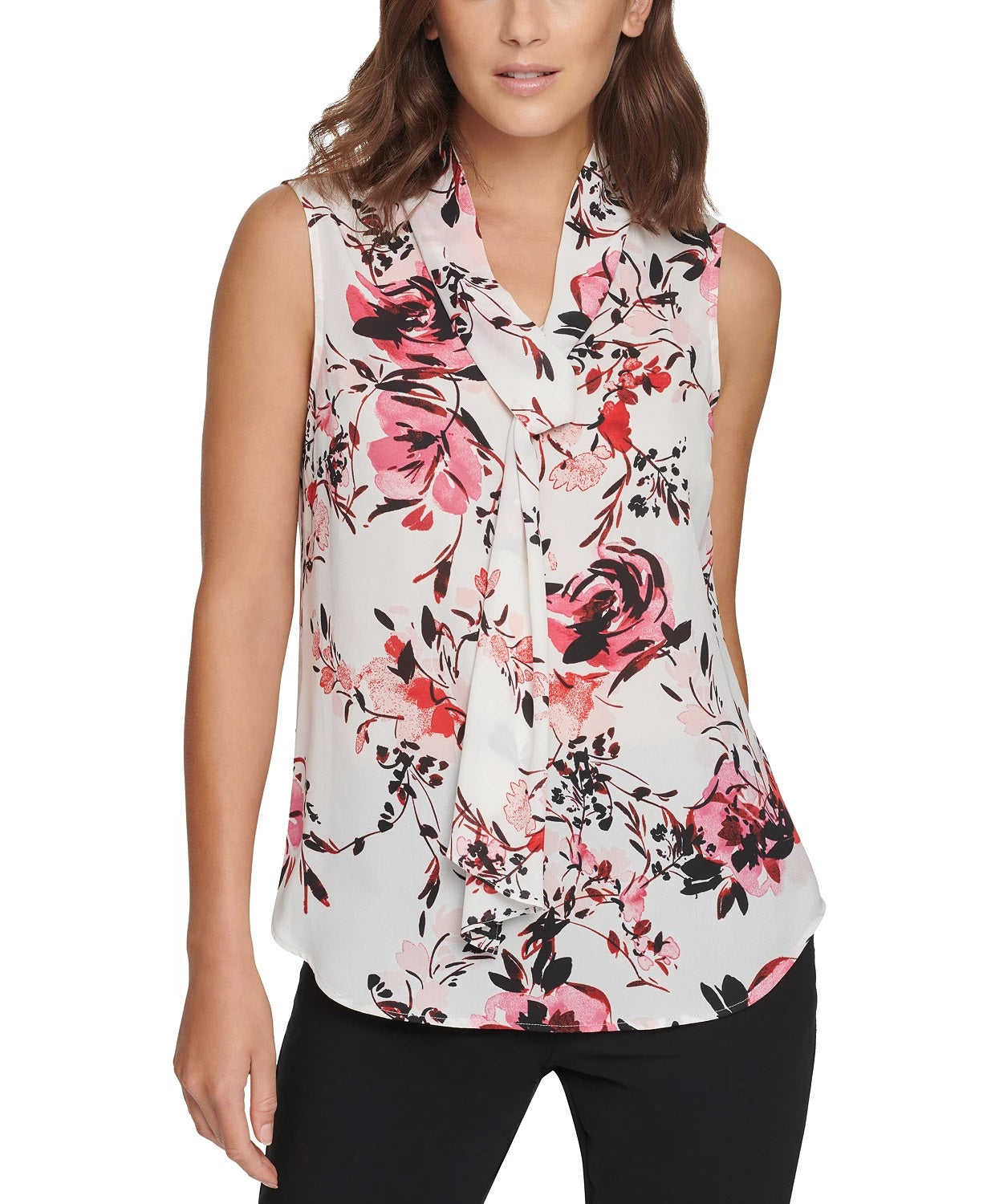 dkny tie neck top