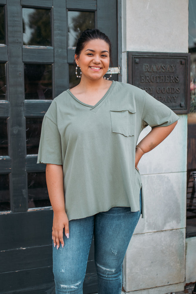religion chokerende fusion Kennedy Sage Grey V Neck - PLUS SIZE – Sincerely Yours