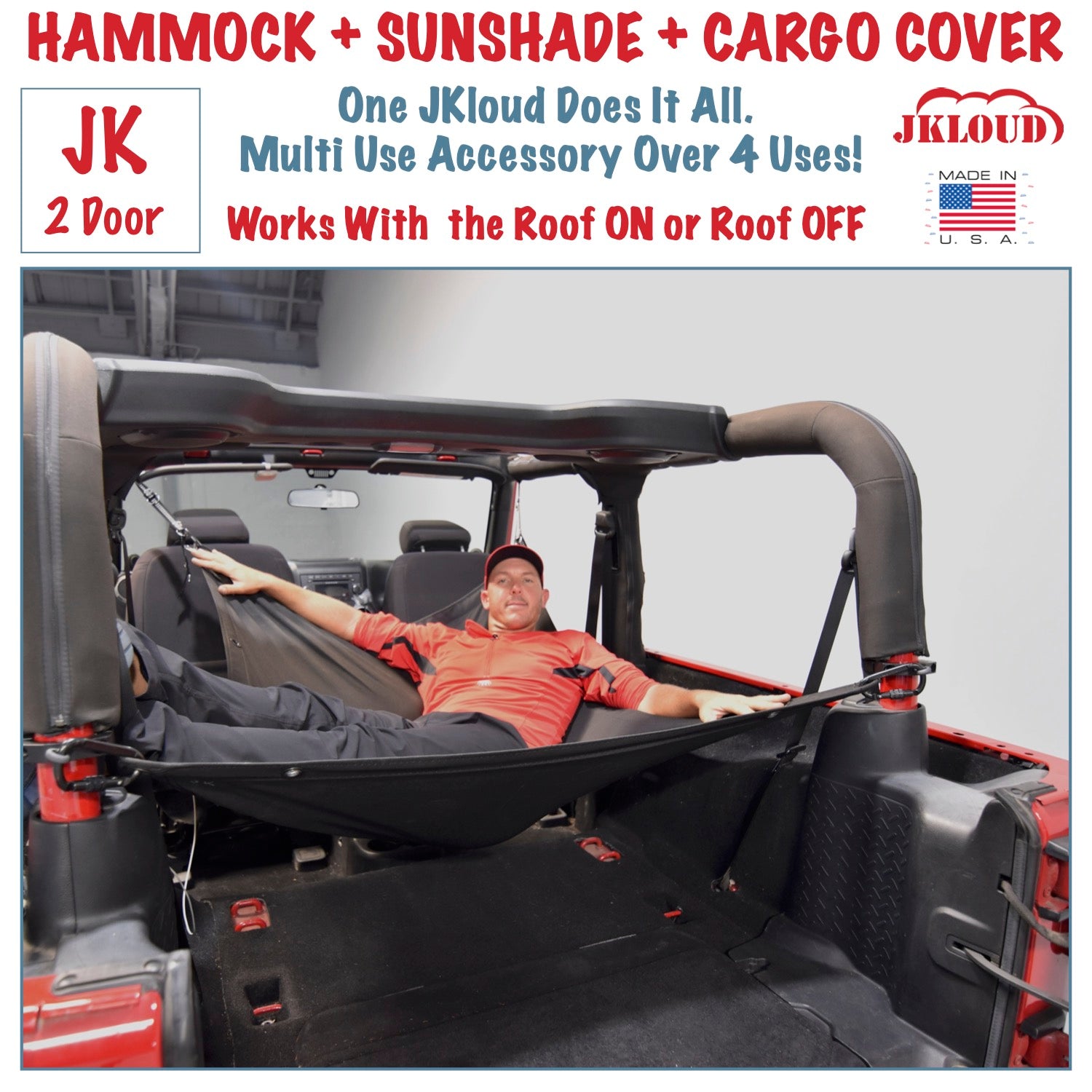 JKloud Hammock fitted for Jeep Wrangler JK 2 Door | Jkloud