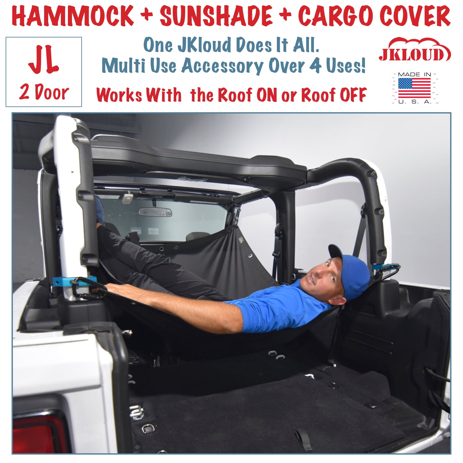 JKloud Hammock fitted for Jeep Wrangler JL 2 Door | Jkloud