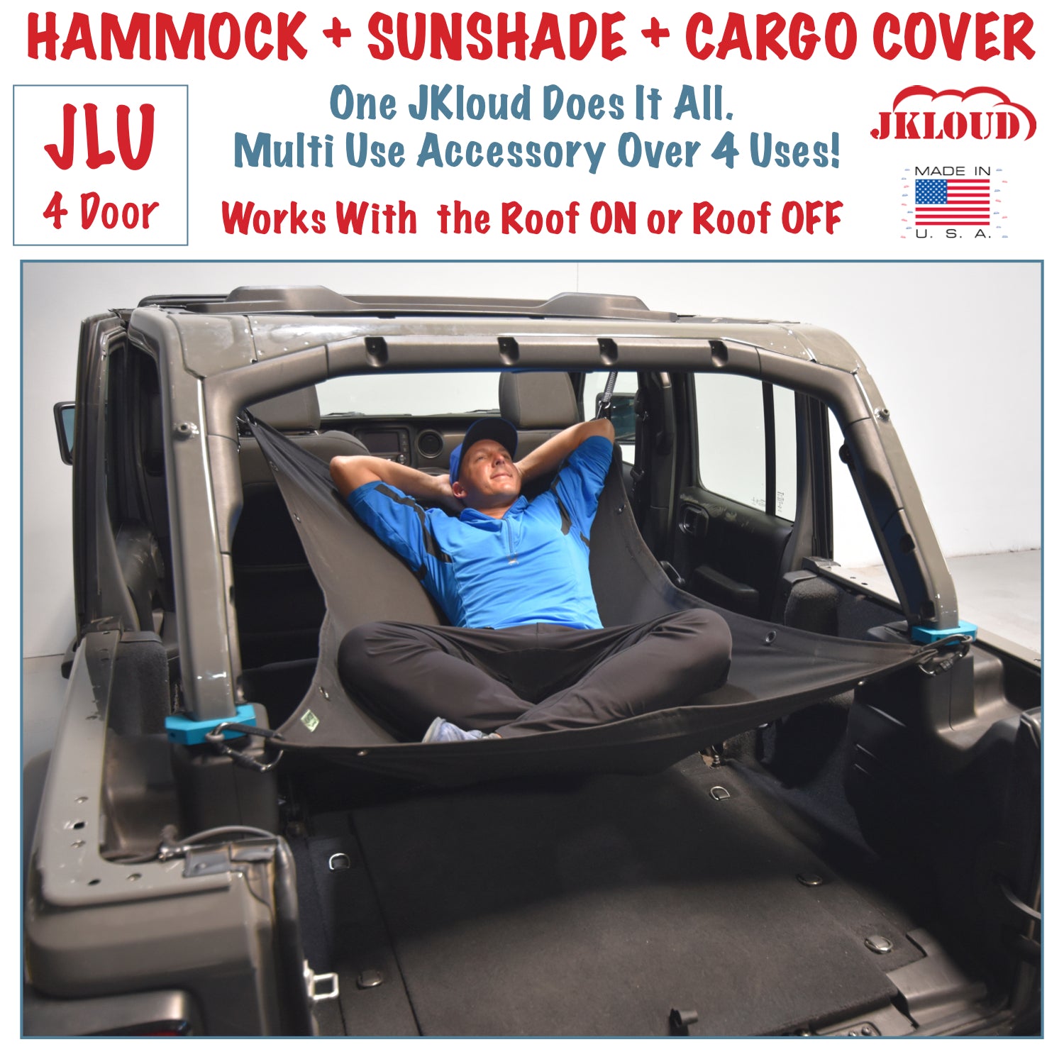 JKloud Hammock fitted for Jeep Wrangler JL 4 Door | Jkloud