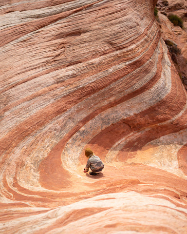 Baby exploring Valley of Fire