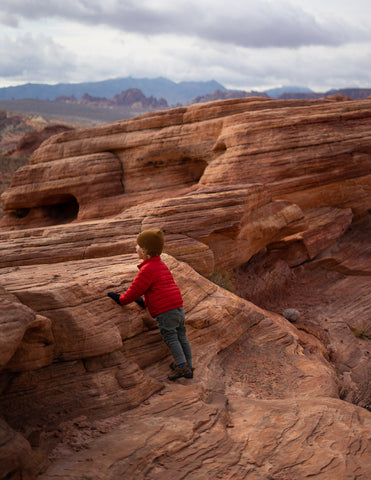 Child exploring Valley of Fire